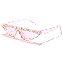 Load image into Gallery viewer, Sen Maries Small Cat Eye Diamond Sunglasses Women Rhinestone Sun Glasses Sexy Pink Black Vintage Eyeglasses Shades UV400