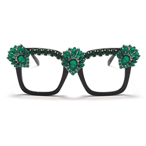 Sen Maries Square Optical Glasses Frames Men Women Computer Glasses Prescription Eyeglasses Diamond Rhinestone UV400
