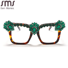 Load image into Gallery viewer, Sen Maries Square Optical Glasses Frames Men Women Computer Glasses Prescription Eyeglasses Diamond Rhinestone UV400