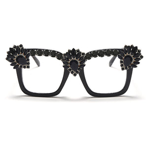 Sen Maries Square Optical Glasses Frames Men Women Computer Glasses Prescription Eyeglasses Diamond Rhinestone UV400