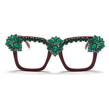 Carica l&#39;immagine nel visualizzatore di Gallery, Sen Maries Square Optical Glasses Frames Men Women Computer Glasses Prescription Eyeglasses Diamond Rhinestone UV400