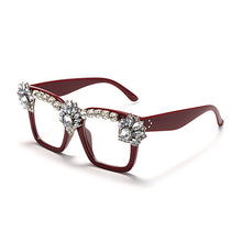 Load image into Gallery viewer, Sen Maries Square Optical Glasses Frames Men Women Computer Glasses Prescription Eyeglasses Diamond Rhinestone UV400