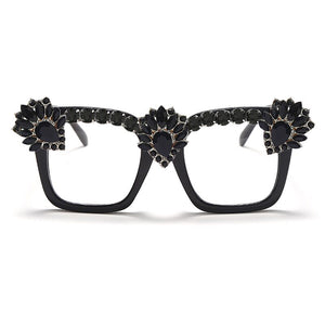 Sen Maries Square Optical Glasses Frames Men Women Computer Glasses Prescription Eyeglasses Diamond Rhinestone UV400