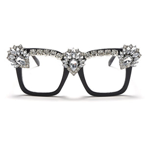 Sen Maries Square Optical Glasses Frames Men Women Computer Glasses Prescription Eyeglasses Diamond Rhinestone UV400