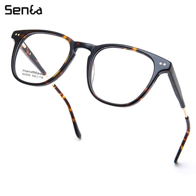 Senta 2023 Acetate Glasses Frames For Man Vintage Eyewear Myopia Optical Prescription Eyeglasses Black Blue Smoky Turtle RS6009