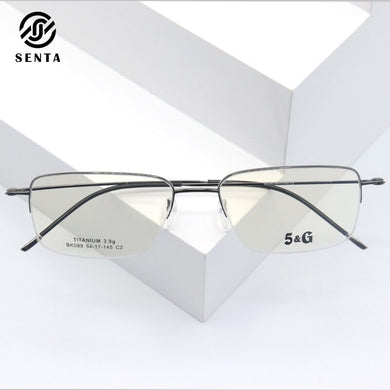 Senta Square Pure Titanium Glasses Frames Men Customizable Diopter Optical Myopia Prescription Eyewear 3 Colors Eyeglasses BK089