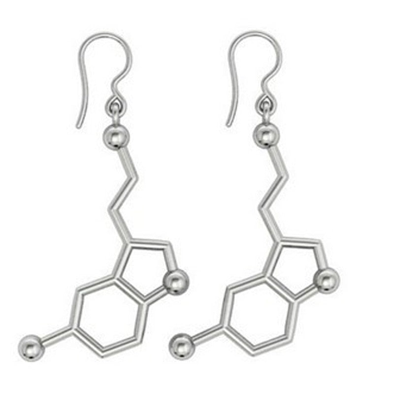 Serotonin Earrings, DNA Molecule Earring, Serotonin Jewelry, Chemistry Biology Gift Biology, Teacher Scientist Gifts Happiness