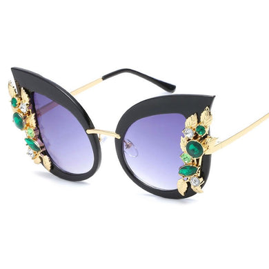 Sexy Black Large Women Sunglasses Mirror Gray Gradient Butterfly Ladies Glasses Cat Eye Lunette De Soleil Femme AAAJ01
