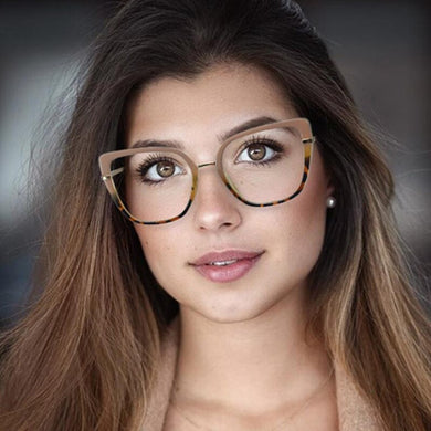 Sexy Blue Leopard Anti Blue Light Glasses Frames Women  Square Transparent Eyeglasses Frames  Computer Glasses