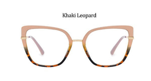 Sexy Blue Leopard Anti Blue Light Glasses Frames Women  Square Transparent Eyeglasses Frames  Computer Glasses