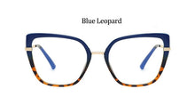 Carica l&#39;immagine nel visualizzatore di Gallery, Sexy Blue Leopard Anti Blue Light Glasses Frames Women  Square Transparent Eyeglasses Frames  Computer Glasses