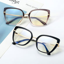 Carica l&#39;immagine nel visualizzatore di Gallery, Sexy Blue Leopard Anti Blue Light Glasses Frames Women  Square Transparent Eyeglasses Frames  Computer Glasses
