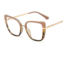 Carica l&#39;immagine nel visualizzatore di Gallery, Sexy Blue Leopard Anti Blue Light Glasses Frames Women  Square Transparent Eyeglasses Frames  Computer Glasses