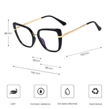 Carica l&#39;immagine nel visualizzatore di Gallery, Sexy Blue Leopard Anti Blue Light Glasses Frames Women  Square Transparent Eyeglasses Frames  Computer Glasses