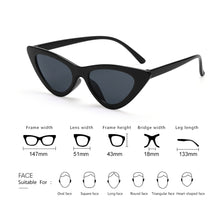 Carica l'immagine nel visualizzatore di Gallery, Sexy Cat Eye Retro Sunglasses Small Triangle Sunglasses Female Shades Ladies Trending Streetwear Eyewear UV400 Eyewear