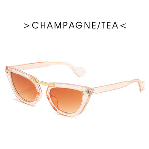 Sexy Cat Eye Retro Sunglasses Women Small Triangle Sun Glasses Female Shades Ladies Trending Streetwear Eyewear UV400 Eyeglasses