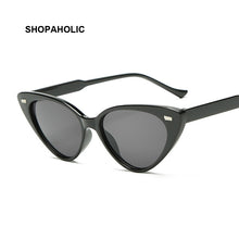 Load image into Gallery viewer, Sexy Cat Eye Sunglasses Women Brand Designer Small Triangle Vintage Sun Glasses Female Retro Cateye Eyewear Black