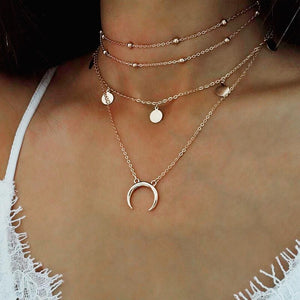 Sexy Crystal Heart Choker Necklace for Women Necklace Pendant Bohemian Moon Sta on neck Chocker Necklace Jewelry Gift