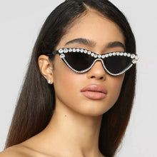 Load image into Gallery viewer, Sexy Female Cat Eyes Diamond Decro Shades 2023 Music Festival Designer Small Bling Crystal Dazzling Sunglasses