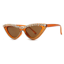 Load image into Gallery viewer, Sexy Female Cat Eyes Diamond Decro Shades 2023 Music Festival Designer Small Bling Crystal Dazzling Sunglasses