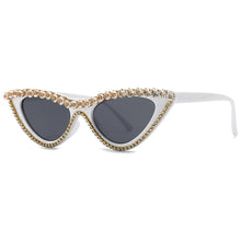 Load image into Gallery viewer, Sexy Female Cat Eyes Diamond Decro Shades 2023 Music Festival Designer Small Bling Crystal Dazzling Sunglasses