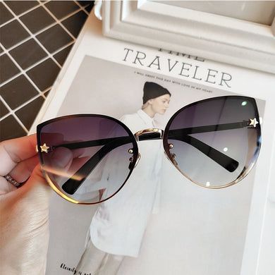 Sexy Ladies Cat Eye Women's Sunglasses  Rimless Brand Shades Glasses Female Sunglasses Oculos Vintage