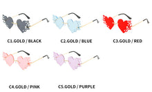 Load image into Gallery viewer, Sexy Ladies Heart Shaped Sun Glasses Trend Style Eyewear 2023  Brand Designer Love Pearl Decor Rimless Sunglasses