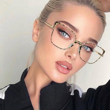 Load image into Gallery viewer, Sexy Leopard Women&#39;s Cat Eye Glasses Frame Design Oversized Decorative Glasses Woman Metal Anti Blue Light Spectacles