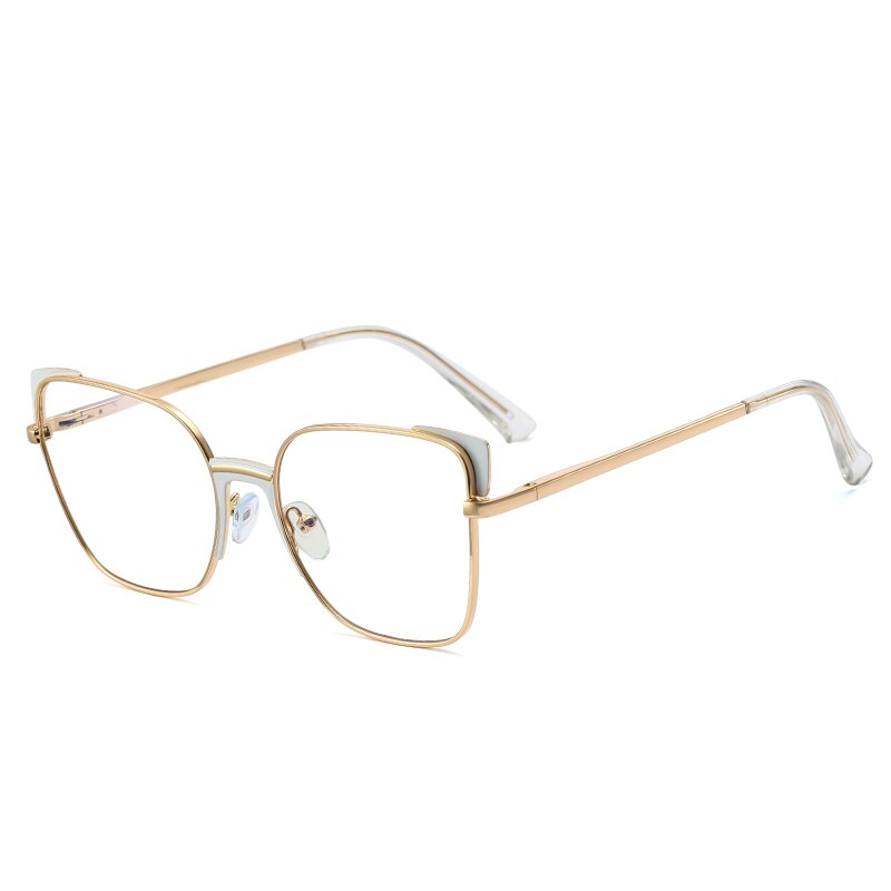 Sexy Leopard Women's Cat Eye Glasses Frame Design Oversized Decorative Glasses Woman Metal Anti Blue Light Spectacles