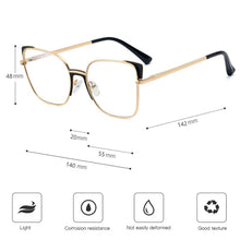 Load image into Gallery viewer, Sexy Leopard Women&#39;s Cat Eye Glasses Frame Design Oversized Decorative Glasses Woman Metal Anti Blue Light Spectacles