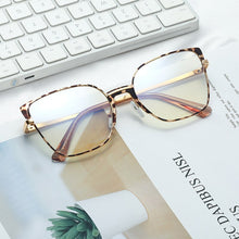 Load image into Gallery viewer, Sexy Leopard Women&#39;s Cat Eye Glasses Frame Design Oversized Decorative Glasses Woman Metal Anti Blue Light Spectacles