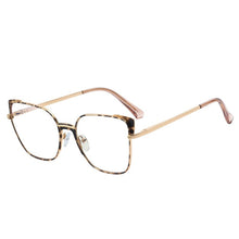 Load image into Gallery viewer, Sexy Leopard Women&#39;s Cat Eye Glasses Frame Design Oversized Decorative Glasses Woman Metal Anti Blue Light Spectacles