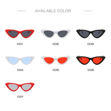 Load image into Gallery viewer, Sexy Red Cat Eye Sunglasses Women Shades Famous Brand  Designer Trendy Sun Glasses Female Small White Black Points