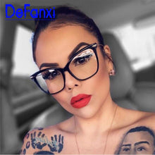 Load image into Gallery viewer, Sexy Red Eyeglasses Frame Women Cat Eye Glasses Clear Lens Sunglasses Frame Fashion Spectacles Oversized Eyewear Metal Legs