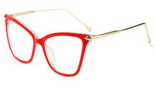 Load image into Gallery viewer, Sexy Red Eyeglasses Frame Women Cat Eye Glasses Clear Lens Sunglasses Frame Fashion Spectacles Oversized Eyewear Metal Legs