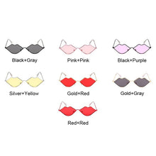 Carica l'immagine nel visualizzatore di Gallery, Occhiali da sole sexy con labbra rosse Occhiali da sole vintage hippie femminili per donne Festival Rave Party Occhiali da sole Occhiali da donna 