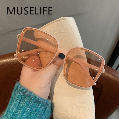 Sexy Rimless Oversized Sunglasses Women Vintage 2023 Red Pink  Brand Sun Glasses For Female Rivet Big Frame Male Shades