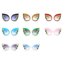 Carica l&#39;immagine nel visualizzatore di Gallery, Sexy Tortoise Large Women Sunglasses Mirror Brown Gradient Butterfly Ladies Glasses Cat Eye Lunette De Soleil Femme AAAJ02