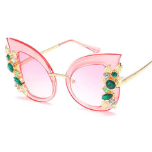 Carica l&#39;immagine nel visualizzatore di Gallery, Sexy Tortoise Large Women Sunglasses Mirror Brown Gradient Butterfly Ladies Glasses Cat Eye Lunette De Soleil Femme AAAJ02