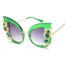 Carica l&#39;immagine nel visualizzatore di Gallery, Sexy Tortoise Large Women Sunglasses Mirror Brown Gradient Butterfly Ladies Glasses Cat Eye Lunette De Soleil Femme AAAJ02