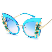 Carica l&#39;immagine nel visualizzatore di Gallery, Sexy Tortoise Large Women Sunglasses Mirror Brown Gradient Butterfly Ladies Glasses Cat Eye Lunette De Soleil Femme AAAJ02