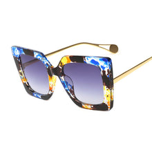 Load image into Gallery viewer, Sexy Vintage Leopard Square Sunglasses Women  Brand Designer Sun Glasses Female Big Frame Gradient Oculos De Sol