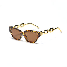 Load image into Gallery viewer, Sexy Women Cat Eye Sunglasses Brand Designer Small Metal Chain Sunglasses Vintage Sun Glasses Men Eyeglasses Trend Black Shades