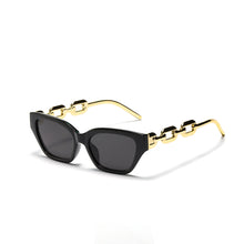 Load image into Gallery viewer, Sexy Women Cat Eye Sunglasses Brand Designer Small Metal Chain Sunglasses Vintage Sun Glasses Men Eyeglasses Trend Black Shades