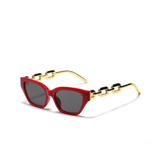 Load image into Gallery viewer, Sexy Women Cat Eye Sunglasses Brand Designer Small Metal Chain Sunglasses Vintage Sun Glasses Men Eyeglasses Trend Black Shades