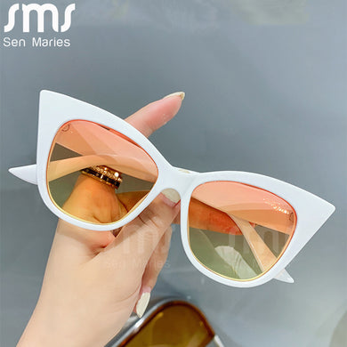 Sexy Women Cat Eye Sunglasses Vintage Gradient Sun Glasses Men UV400 Driving Shades Oversized Punk Eyewear