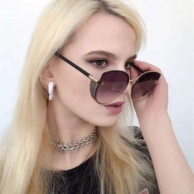 Sexy ladies Cat eye Women's sunglasses  Rimless Brand shades glasses female sunglasses oculos vintage