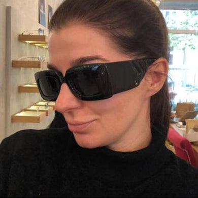Shades Women's Glasses  Brand Big Frame Vintage Square Sunglasses Green Popular Oval Sunglasses UV400