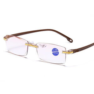 Shatar 2023 Rimless Reading Glasses Men Trend Looks Young And Anti-blue Light Lightweight Prescription Glasses