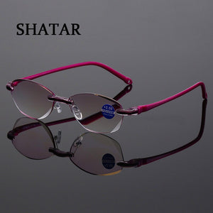 Shatar Anti Blue Light Ultra Light Diamond Trimming Reading Glasses For Men Women Comfortable Anti Fatigue Prescription Glasses
